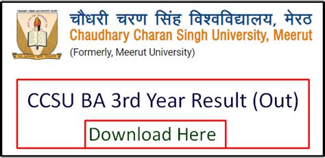 CCSU BA 3rd Year Result 2022 घोषित यहाँ CCS University B.A Final.